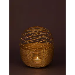 Myntra Elegant Homes Gold-Toned Textured Iron Candle Holder-picture-33