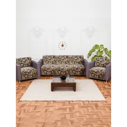 Myntra Elegant Homes Green 5 Seater Printed Cotton Sofa Cover-picture-33