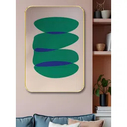 Myntra Elegant Homes Green And Beige Abstract Printed Wooden Wall Art-picture-25