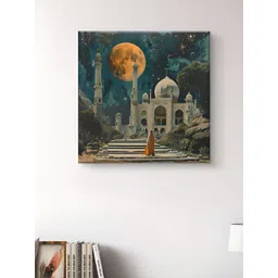 Myntra Elegant Homes Green & Black Tajmahal Canvas Wall Art-picture-39