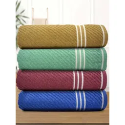 Myntra Elegant Homes Green And Blue 4 Pieces Cotton 400 GSM Bath Towels-image-28
