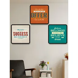 Myntra Elegant Homes Green & Orange 3 Pieces Motivational Quotes Printed Wooden Wall Art-picture-39