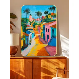 Myntra Elegant Homes Green & Pink Printed Wall Art-picture-35