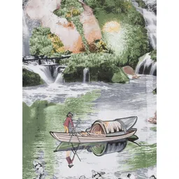 Myntra Elegant Homes Green & White Printed 180 TC Cotton King Bedsheet Set 2.70 m x 2.70 m image 4