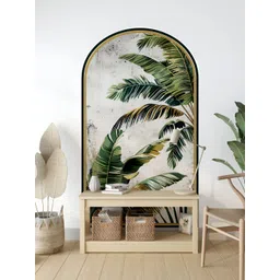 Myntra Elegant Homes Green & White Printed Arch Design With Tropical PalmLeaf Wall Sticker-picture-36