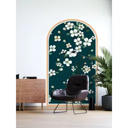 Myntra Elegant Homes Green & White Printed Arched Design With Floral Wall Sticker-picture-37