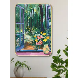 Myntra Elegant Homes Green & Yellow Floral and Botanical Printed Wooden Wall Art-picture-24