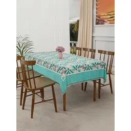 Myntra Elegant Homes Green Striped 6-Seater Table Cover-picture-35