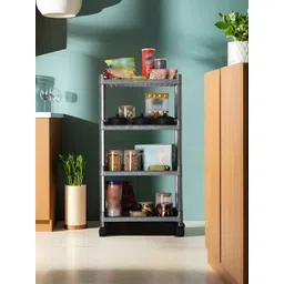 Myntra Elegant Homes Grey 4-Layer Storage Rack With Wheels-image-8