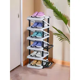 Myntra Elegant Homes Grey 6-Layers Foldable Shoe Rack-picture-24