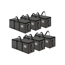 Myntra Elegant Homes Grey & Black 6 Pieces Storage Box Organisers-image-12