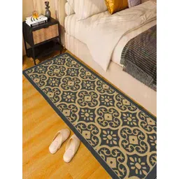 Myntra Elegant Homes Grey & Cream-Color Printed Anti Skid Bed Runner-picture-32