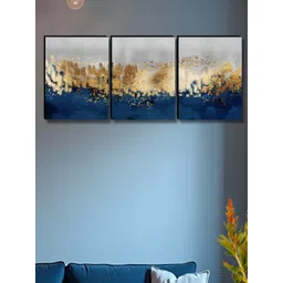 Myntra Elegant Homes Grey & Gold-Toned 3 Pieces Abstract Wall Arts-picture-39