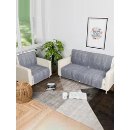 Myntra Elegant Homes Grey & Pink 3 Seater Cotton Sofa Cover-picture-29