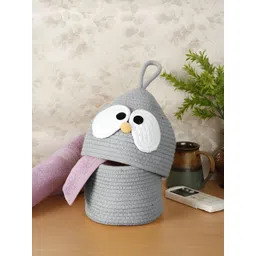 Myntra Elegant Homes Grey Cartoon Design Cotton Multi Purpose Organiser With Lid-picture-37