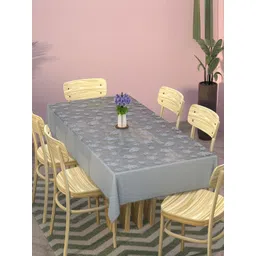 Myntra Elegant Homes Grey Floral Cotton 6-Seater Table Cover-picture-11