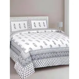 Myntra Elegant Homes Grey Printed Pure Cotton 240 TC King Bedsheet Set-2.74 m x 2.25 m-picture-36