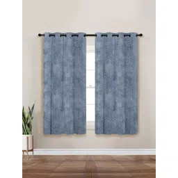 Myntra Elegant Homes Grey Set of 2 Ethnic Motifs Black Out Window Curtain-picture-24