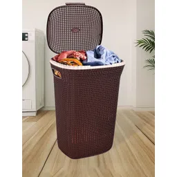 myntra elegant homes Kuber Industries Multipurpose Plastic Laundry Basket with Lid & Handle - 55Ltr-picture-31