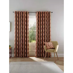 Myntra Elegant Homes Maroon Set of 2 Black Out Long Door Curtain-image-1