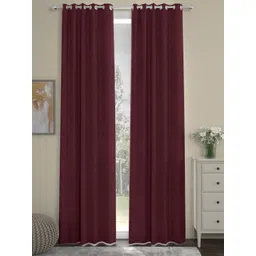 Myntra Elegant Homes Maroon Set of 2 Door Curtain-image-3