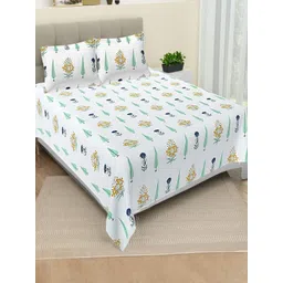 Myntra Elegant Homes Multi 260 TC Superfine Ethnic Motifs Cotton Super King Bedsheets-picture-14