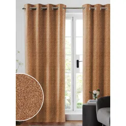 Myntra Elegant Homes Mustard & Brown Set of 2 Black Out Long Door Curtain-picture-39