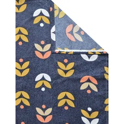 Myntra Elegant Homes Navy Blue Floral 300 TC Single Bedsheet with 1 Pillow Covers image 3