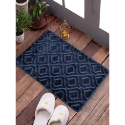 Myntra Elegant Homes Navy Blue Geometric Design Cotton Anti Skid Door Mat-picture-15
