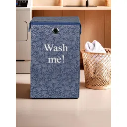 Myntra Elegant Homes Navy-Blue Printed Foldable Laundry Bag With Ring-image-32