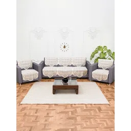 Myntra Elegant Homes Off White 5 Seater Cotton Sofa Cover-picture-26