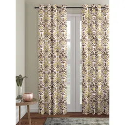 Myntra Elegant Homes Off White & Beige Ethnic Motifs Room Darkening Door Curtain-picture-11
