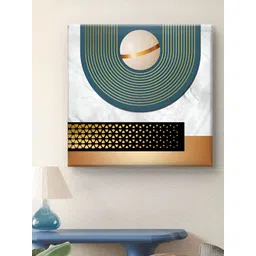 Myntra Elegant Homes Off White & Blue Abstract Canvas Wall Art-picture-31