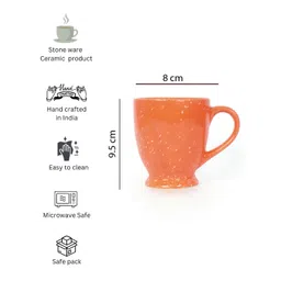 Myntra Elegant Homes Orange 6 Pieces Ceramic Glossy Mugs image 4