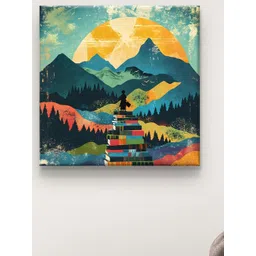 Myntra Elegant Homes Orange & Green Abstract Art Canvas Wall Art-picture-15