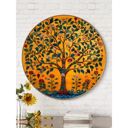 Myntra Elegant Homes Orange & Green Wooden Floral and Botanical Wall Art-picture-26