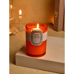 Myntra Elegant Homes Orange & White 1 pieces Jar Candle-picture-25