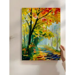 Myntra Elegant Homes Orange & Yellow Canvas Floral and Botanical Wall Art-picture-12