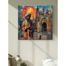 Myntra Elegant Homes Orange Colored & Brown Mosque Printed Canvas Wall Art-picture-19