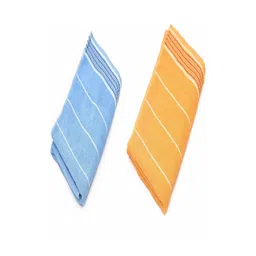 Myntra Elegant Homes Pack of 2 Blue & Orange Striped 500 GSM Towel Set-picture-23