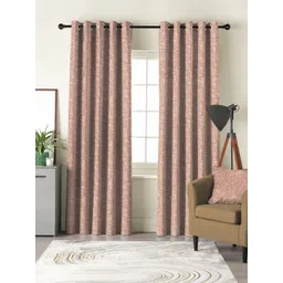 Myntra Elegant Homes Peach-Coloured Set of 2 Black Out Long Door Curtain-picture-10