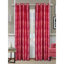 Myntra Elegant Homes Pink 2 Pieces Abstract Printed Room Darkening Door Curtains-picture-24
