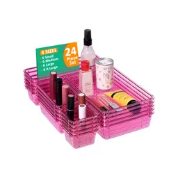 Myntra Elegant Homes Pink 24Pieces Acrylic Regular Drawer Organisers-picture-13