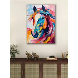 Myntra Elegant Homes Pink & Blue 1 Piece Canvas Birds and Animals Wall Paintings-image-45