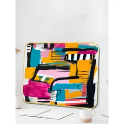 Myntra Elegant Homes Pink & Blue 1 Piece Wood Abstract Wall Paintings-picture-27