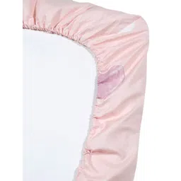 Myntra Elegant Homes Pink & Blue Graphic 300 TC King Bedsheet with 2 Pillow Covers-picture-37