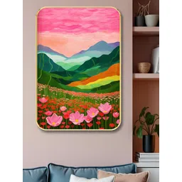 Myntra Elegant Homes Pink & Green Floral And Botanical Printed Wooden Wall Art-picture-26