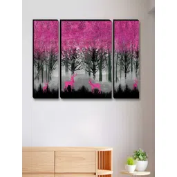Myntra Elegant Homes Pink & Grey 3 Pieces Tree Floral And Botanical Wall Arts-picture-29