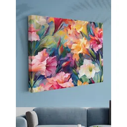 Myntra Elegant Homes Pink & Purple 1 Piece Canvas Floral and Botanical Wall Paintings-picture-39