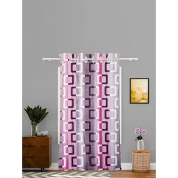 Myntra Elegant Homes Pink & Purple Geometric Printed Door Curtain-picture-32